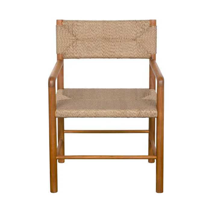 franco arm chair, teak with synthetic woven