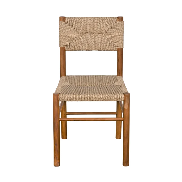 franco side chair, teak with synthetic woven