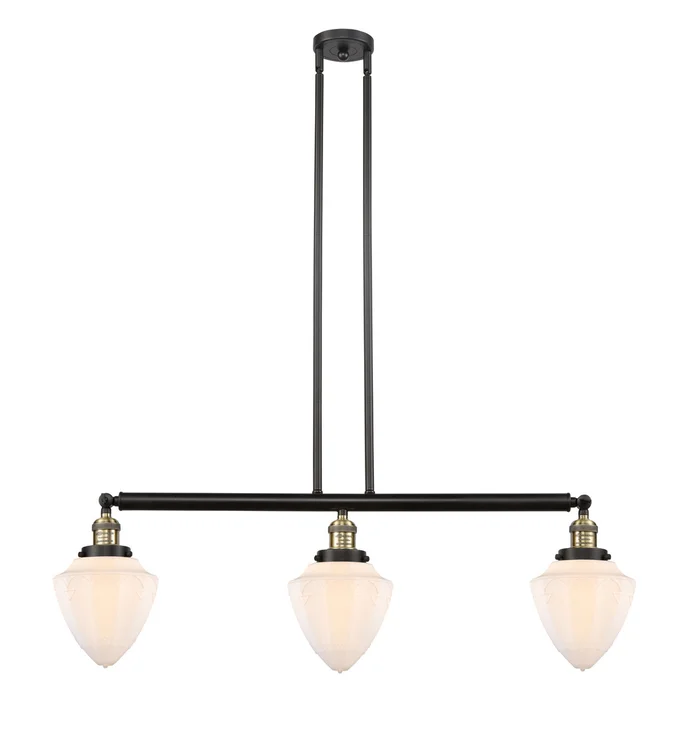 Franklin Restoration Three Light Island Pendant in Black Antique Brass (405|213-BAB-G661-7)