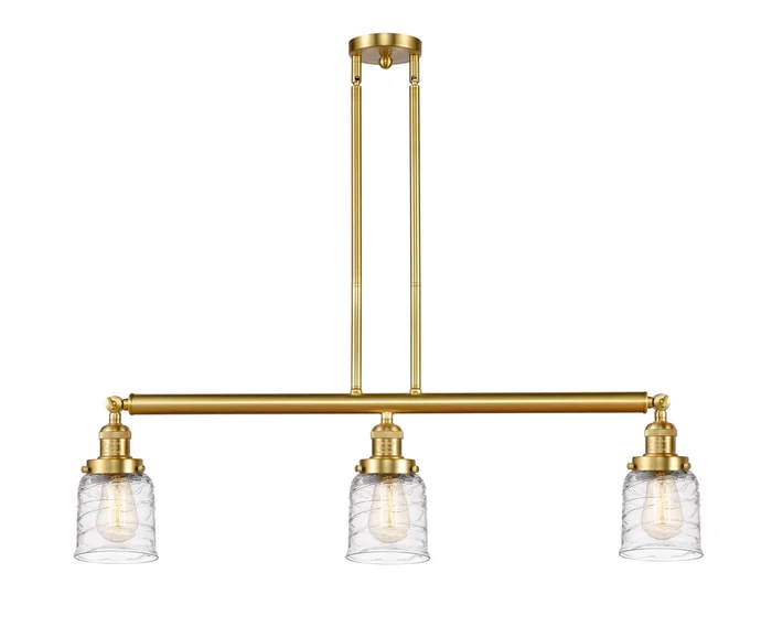 Franklin Restoration Three Light Island Pendant in Satin Gold (405|213-SG-G513)