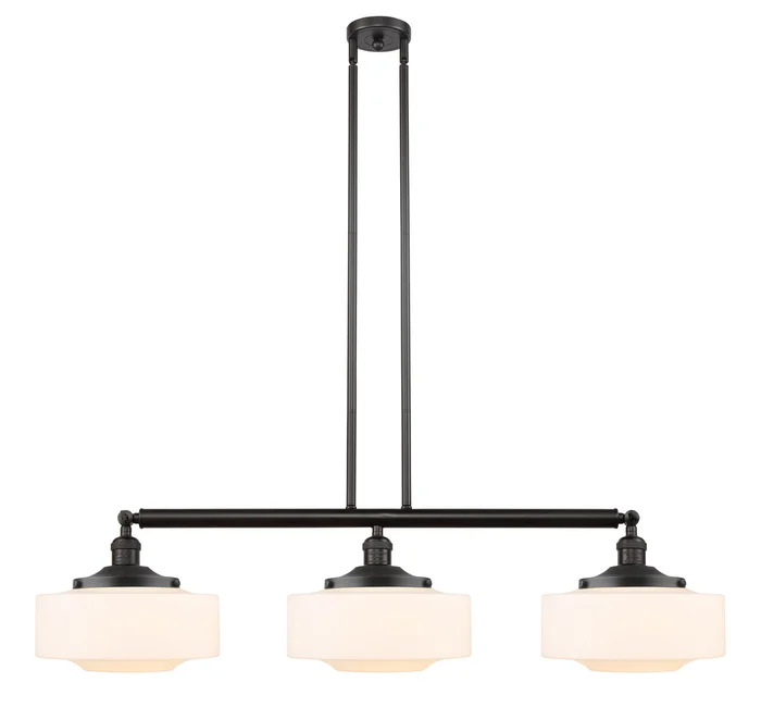 Franklin Restoration Three Light Island Pendant in Satin Gold (405|213-SG-G692-12)