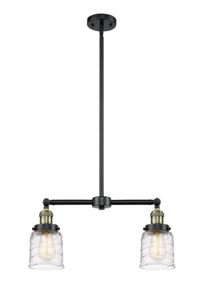 Franklin Restoration Two Light Island Pendant in Black Antique Brass (405|209-BAB-G513)