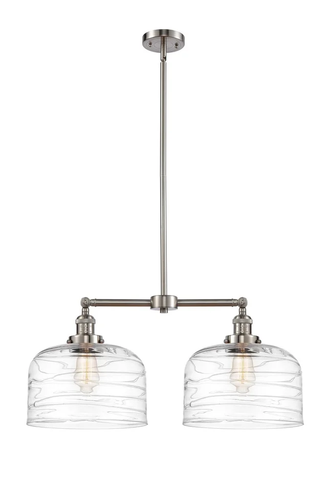 Franklin Restoration Two Light Island Pendant in Brushed Satin Nickel (405|209-SN-G713-L)