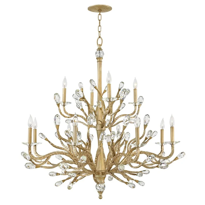 Fredrick Ramond Eve Two Tier Foyer Light – Champagne Gold – FR46810CPG