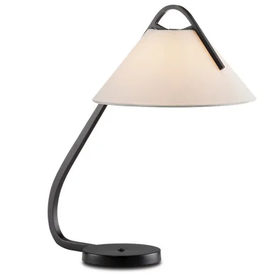 Frey Collection One Light Desk Lamp in Satin Black/Brushed Brown (142|6000-0780)