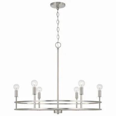 Fuller Six Light Chandelier in Brushed Nickel (65|448761BN)
