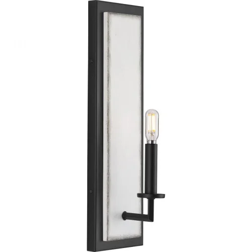 Galloway Collection One-Light 18” Matte Black Modern Farmhouse Wall Bracket with Distressed Whit (149|P710109-31M)