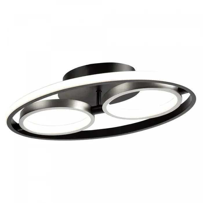 Gemini 18 W LED Black Nickel Flush Mount | Plafonnier affleur Gemini en nickel noir DEL de 18W | D06HNZAJ