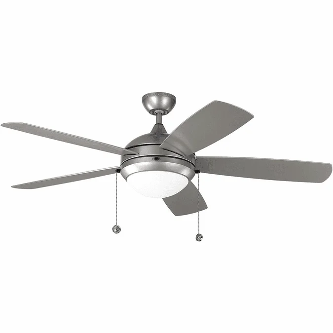 Generation Lighting 5DIW52PBSD Discus Painted Brushed Steel LED Indoor / Outdoor 52″ Home Ceiling Fan