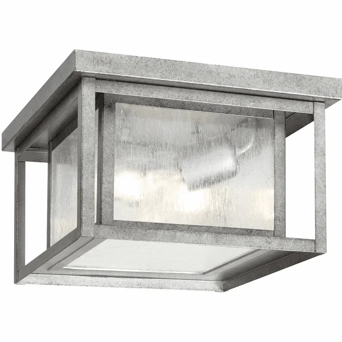 Generation Lighting 78027-57 Hunnington Contemporary Weathered Pewter Outdoor 10″ Flush Mount Light Fixture