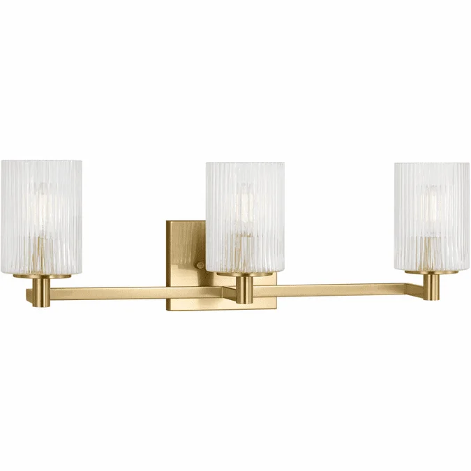 Generation Lighting GLV1043SB Lando Contemporary Satin Bronze 3-Light Bathroom Wall Sconce
