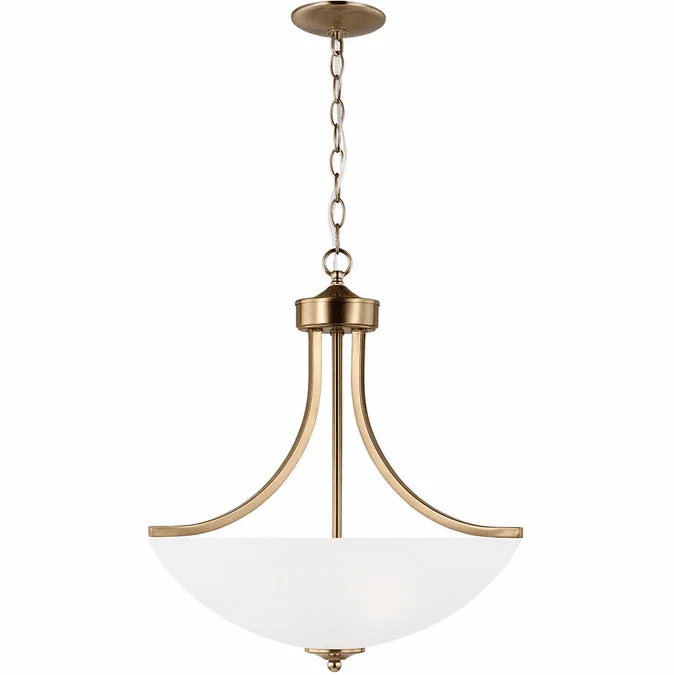 Generation Lighting Lighting 6616503EN3-848 Geary Satin Brass LED 19″ Pendant Light
