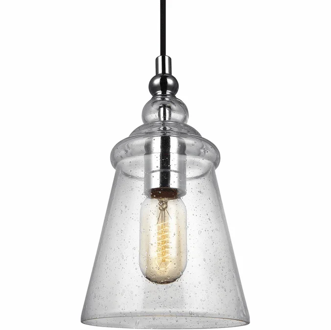 Generation Lighting P1449CH Loras Modern Chrome Mini Pendant Light Fixture