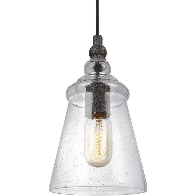 Generation Lighting P1449DWI Loras Contemporary Dark Weathered Iron Mini Pendant Lighting Fixture