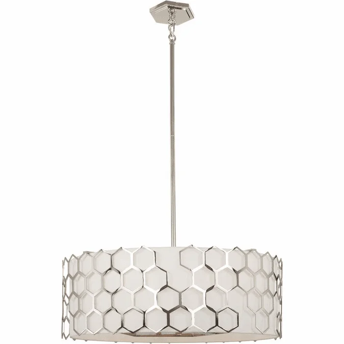 George Kovacs P1896-613 Missing Link Modern Polished Nickel Drum Pendant Lighting