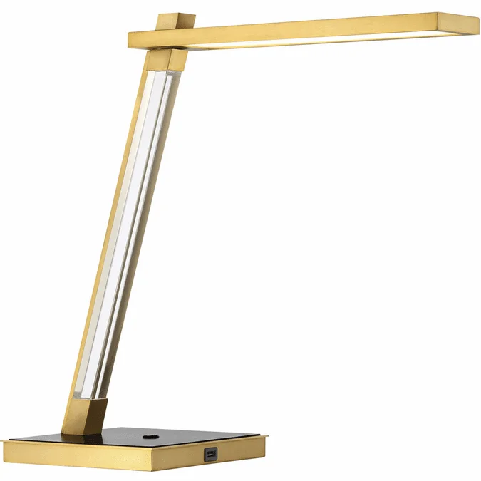 George Kovacs P1925-726-L Sauvity Modern Coal and Soft Brass LED Desktop Lamp