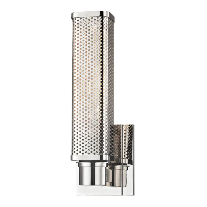 Gibbs 1-Light Wall Sconce in Polished Nickel 4.5L x 4.5W x 12.5H