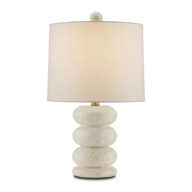 Girault White Table Lamp One Light Table Lamp in Beige/Antique Brass (142|6000-0836)
