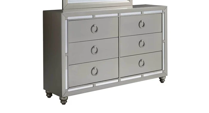 Global Furniture Riley Dresser in Silver Champagne RILEY-D