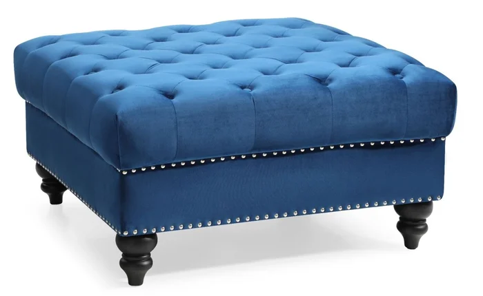 Glory Furniture G0351 Ottoman in Navy Blue G0351-O