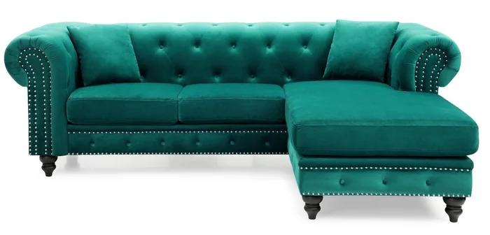 Glory Furniture G0352 Sofa Chaise in Green G0352B-SC