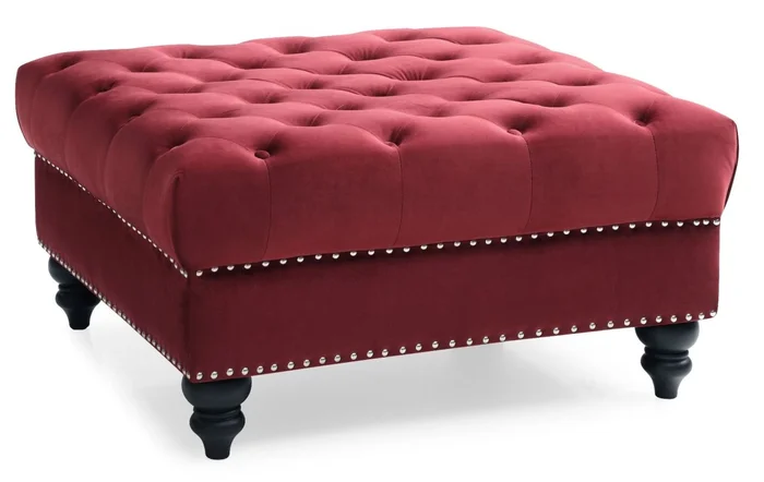 Glory Furniture G0359 Ottoman in Burgundy G0359-O
