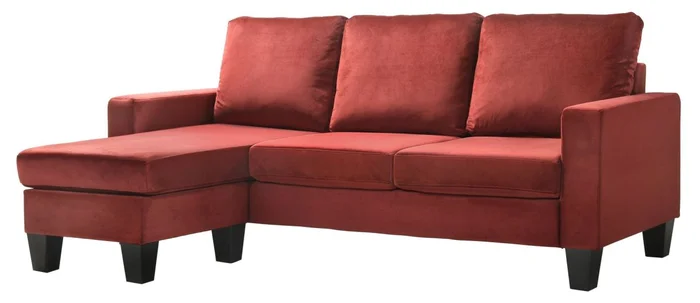 Glory Furniture G0513 Sofa Chaise in Burgundy G0513-SCH