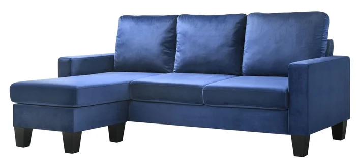Glory Furniture G0514 Sofa Chaise in Navy Blue G0514-SCH