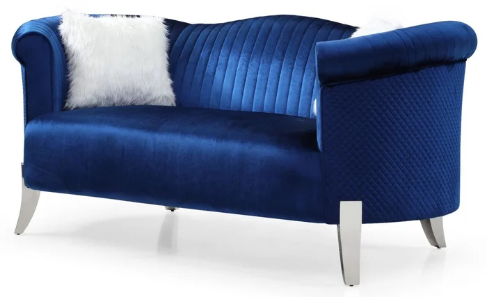 Glory Furniture G0611A Loveseat in Blue G0611A-L