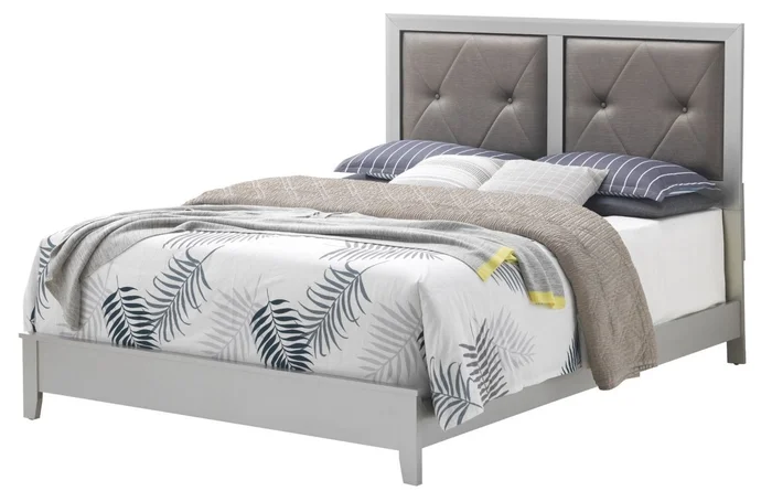 Glory Furniture G1333A Full Platform Bed in Silver Champagne