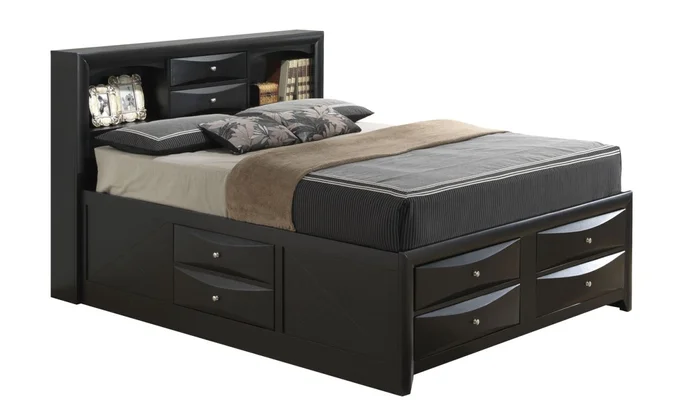 Glory Furniture G1500 Full Storage Bed in Black G1500G-FSB3