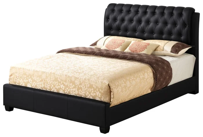 Glory Furniture G1500 Queen Button-Tufted Bed in Black G1500C-QB-UP