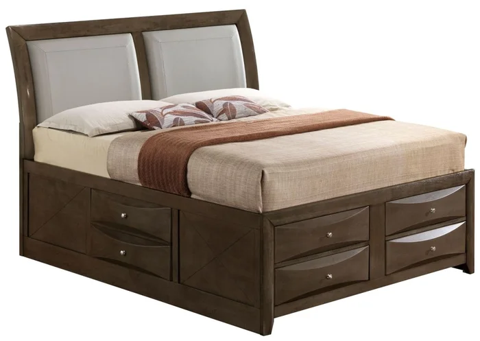 Glory Furniture G1505I Full Sleigh Storage Bed in Gray