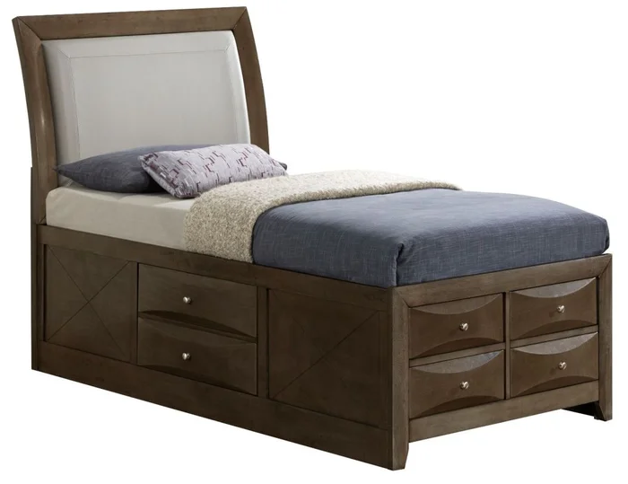 Glory Furniture G1505I Twin Sleigh Storage Bed in Gray