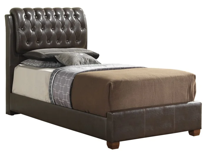 Glory Furniture G1550 Twin Upholstered Bed in Cherry G1550C-TB-UP