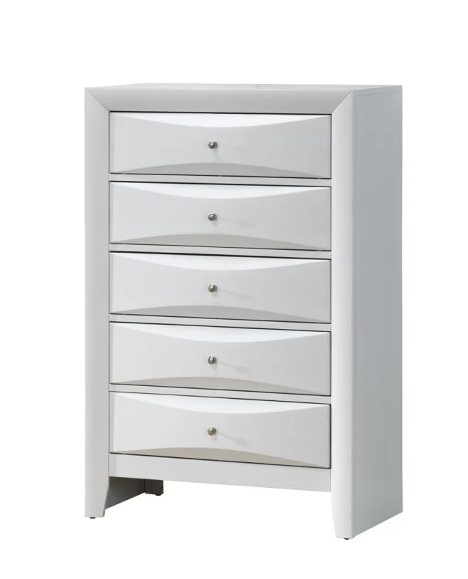 Glory Furniture G1570 5 Drawer Chest in White G1570-CH