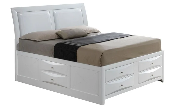 Glory Furniture G1570I King Sleigh Storage Bed in White