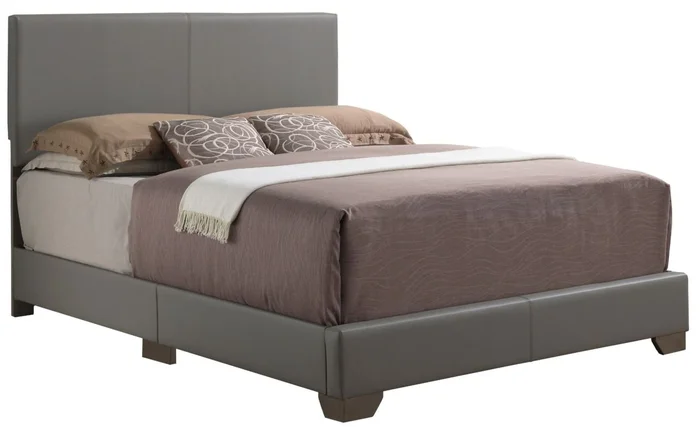 Glory Furniture G1805/G3105F Full Upholstered Platform Bed in Gray