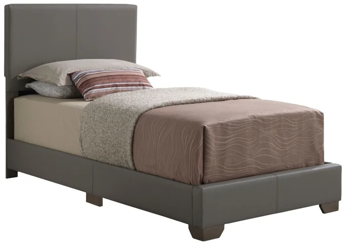 Glory Furniture G1805/G3105F Twin Upholstered Platform Bed in Gray