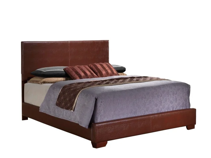 Glory Furniture G1855/G3100F King Upholstered Platform Bed in Cherry