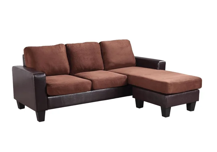 Glory Furniture G216 Sofa Chaise in 2-Tone Chocolate G216-SCH
