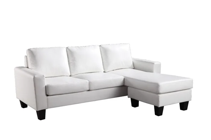 Glory Furniture G217 Sofa Chaise in White G217-SCH