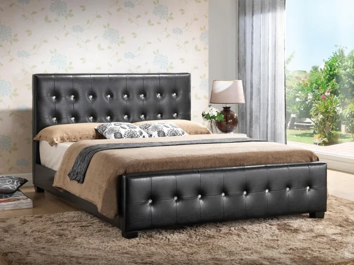 Glory Furniture G2583 Full Upholstered Panel Bed in Black G2583-FB-UP