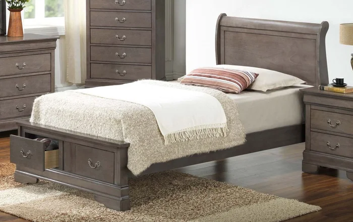 Glory Furniture G3105D Twin Low Profile Storage Bed in Grey G3105D-TSB2