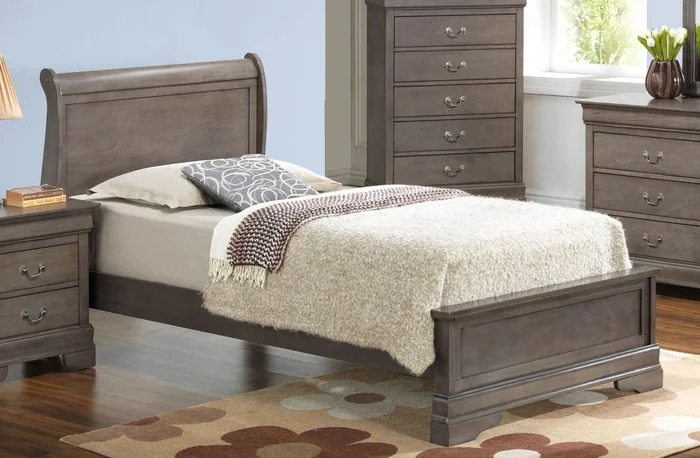 Glory Furniture G3105E Twin Low Profile Bed in Grey G3105E-TB3