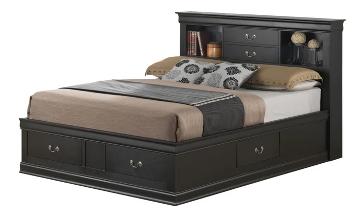 Glory Furniture G3150B King Storage Bed in Black G3150B-KSB