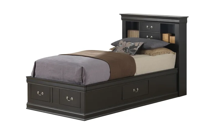 Glory Furniture G3150B Twin Storage Bed in Black G3150B-TSB