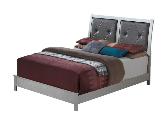 Glory Furniture G4200A King Sleigh Bed in Silver