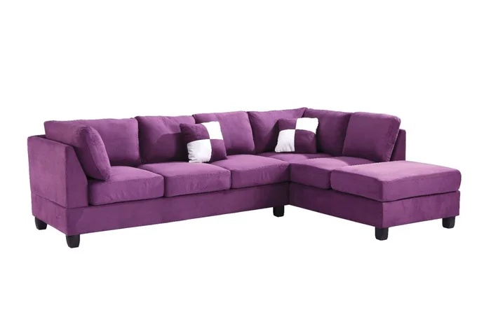 Glory Furniture G637B Sectional in Purple G637B-SC