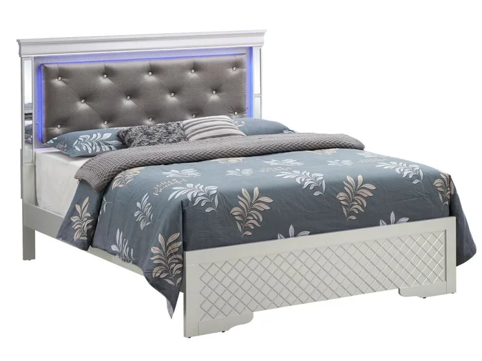 Glory Furniture G6700C Queen Platform Bed in Silver Champagne